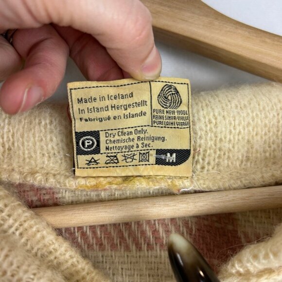 SAMBAND of ICELAND IceLook Wool Poncho Cape Cream Burgundy - Picture 6 of 6